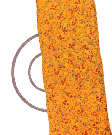 Yellow Colour Floral Print Chiffon Fabric